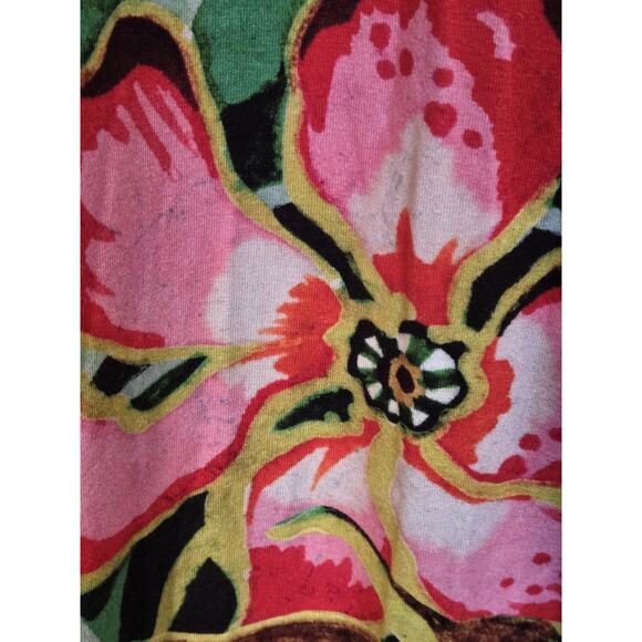 Soft Surroundings Women's Multi Stretch Knit Tropical Magnolia Midi Dress | L - Picture 6 of 9